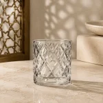 95 ml Textured Mini Tea Glass — Diamond Facet | كوب شاي صغير مزخرف سعة 95 مل — L-001 — Plain