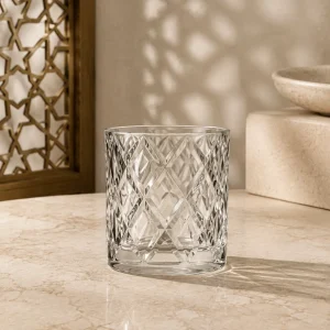 95 ml Textured Mini Tea Glass — Diamond Facet | كوب شاي صغير مزخرف سعة 95 مل — L-001 — Plain