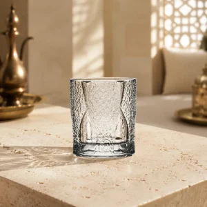 95 ml Textured Mini Tea Glass — Ice Pebble | كوب شاي صغير مزخرف سعة 95 مل — L-002 — Plain