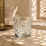 95 ml Textured Mini Tea Glass — Starburst Cut | كوب شاي صغير مزخرف سعة 95 مل — L-007 — Plain