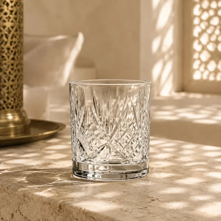 95 ml Textured Mini Tea Glass — Starburst Cut | كوب شاي صغير مزخرف سعة 95 مل — L-007 — Plain