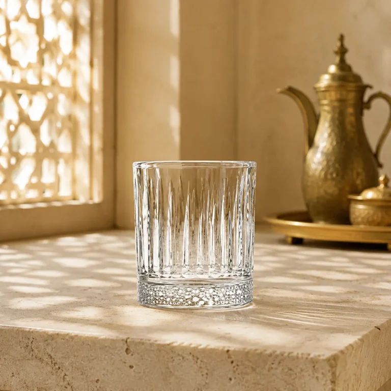 95 ml Textured Mini Tea Glass — Ribbed Base | كوب شاي صغير مزخرف سعة 95 مل — L-008 — Plain