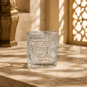 95 ml Textured Mini Tea Glass — Medallion | كوب شاي صغير مزخرف سعة 95 مل — L-012 — Plain