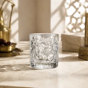 95 ml Textured Mini Tea Glass — Irregular Ice | كوب شاي صغير مزخرف سعة 95 مل — L-016 — Plain