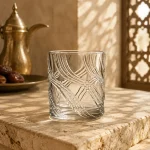 95 ml Textured Mini Tea Glass — Flowing Wave | كوب شاي صغير مزخرف سعة 95 مل — L-018 — Plain
