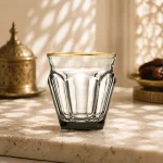 210 ml Fluted Mini Tea Glass | كوب شاي صغير مضلع سعة 210 مل — Rim Gold Only