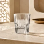 217 ml Colored Fluted Tumbler — Clear | كوب ملون مضلع بقاعدة سميكة سعة 217 مل — HF003 — Plain