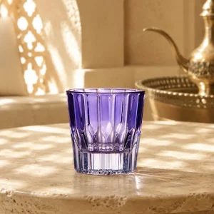 217 ml Colored Fluted Tumbler — Purple | كوب ملون مضلع بقاعدة سميكة سعة 217 مل — HF003 — Plain