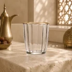 300 ml Vertical-Rib Tumbler | كوب مستقيم مضلع سعة 300 مل — Rim Gold Only
