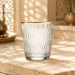 290 ml Diamond-Pattern Tumbler | كوب بنقشة ماسية سعة 290 مل — Rim Gold Only