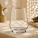476 ml Stemless Beverage Glass | كوب مشروبات بدون ساق سعة 476 مل — Rim Gold Only